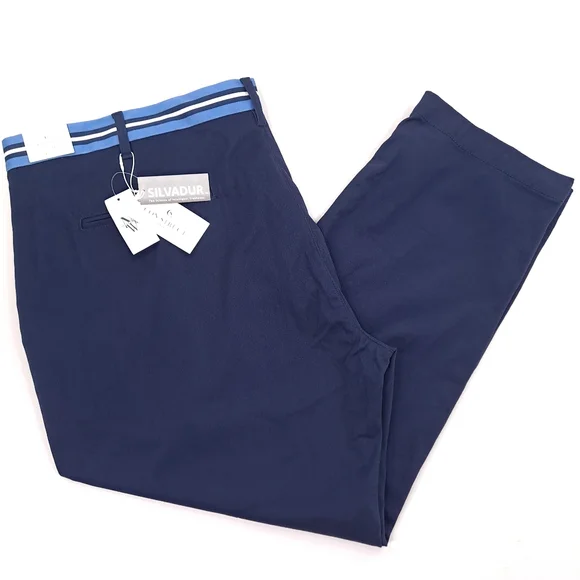 Con.Struct Men's Chino Pants Navy Blue Contrasting Waistband Stretch - Sz 48x30 - Picture 2 of 12